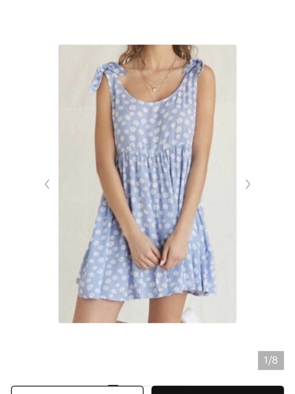 Forever 21 Light Blue Floral Tie-Shoulder Mini Dress